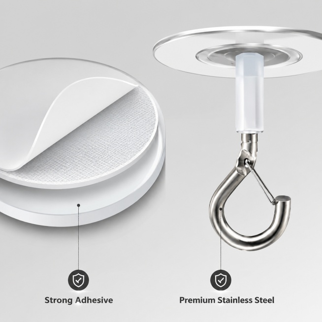 [主图-4] Material and structure display of ceiling hook. Keep product appearance consistent with input预览效果
