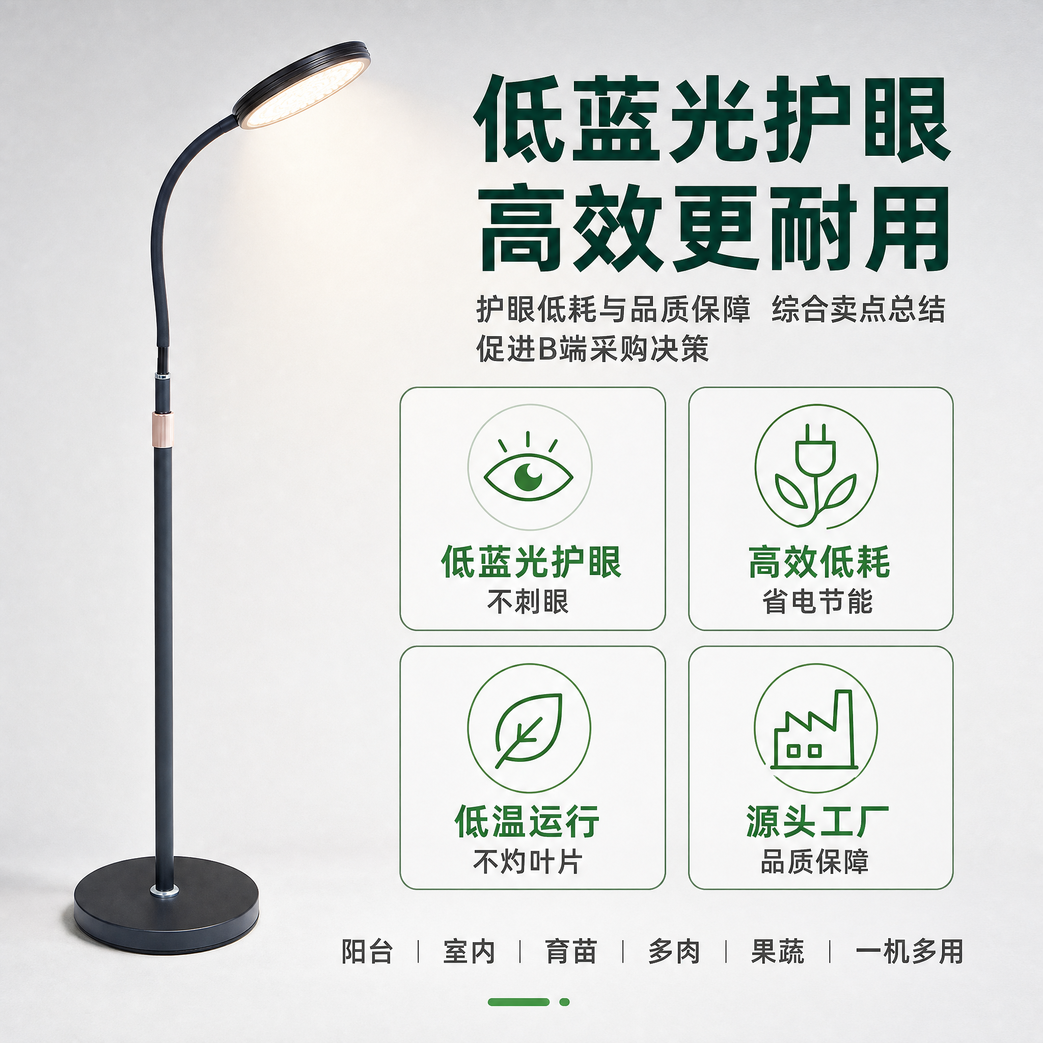 [主图-5] 护眼低耗与品质保障 综合卖点总结 促进B端采购决… - 图片创意预览