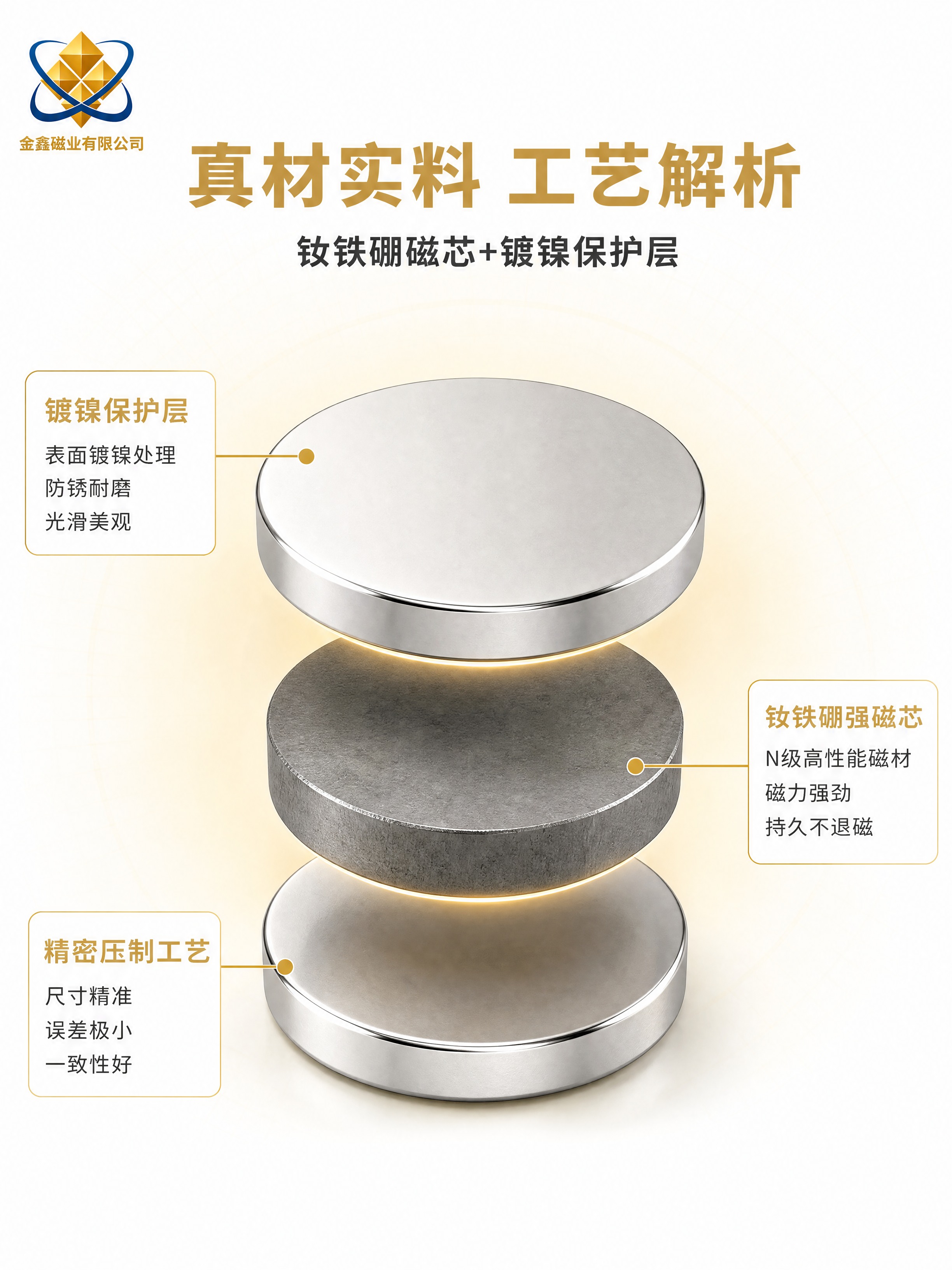 [商品] 圆形钕铁硼强磁片（镀镍亮银色），单颗大尺寸放大展示；… - 图片创意预览