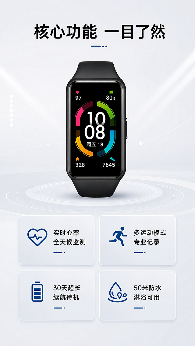 「图片1」参考图片风格，上传您的商品图，生成1套详情页「图片1」要求有人物的使用特写和使用场景，要有科技感，要有卖点