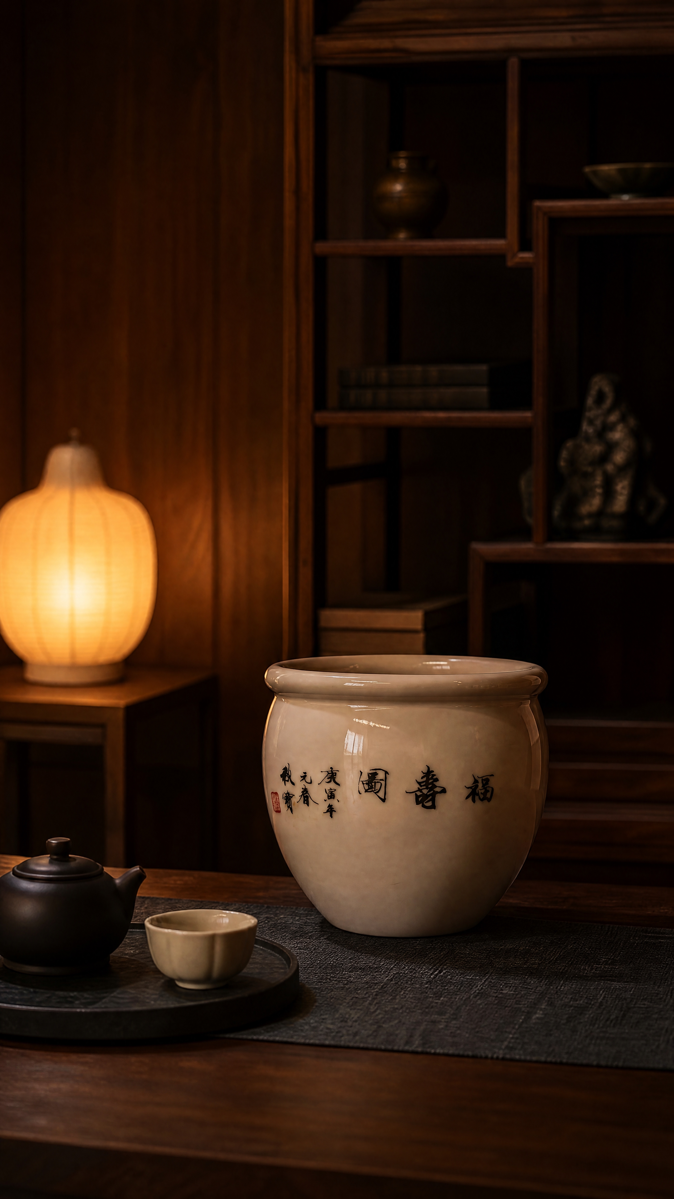 陶瓷缸，严格参照上传产品图，完整保留所有可见组件、部件、轮廓形… - 图片创意预览
