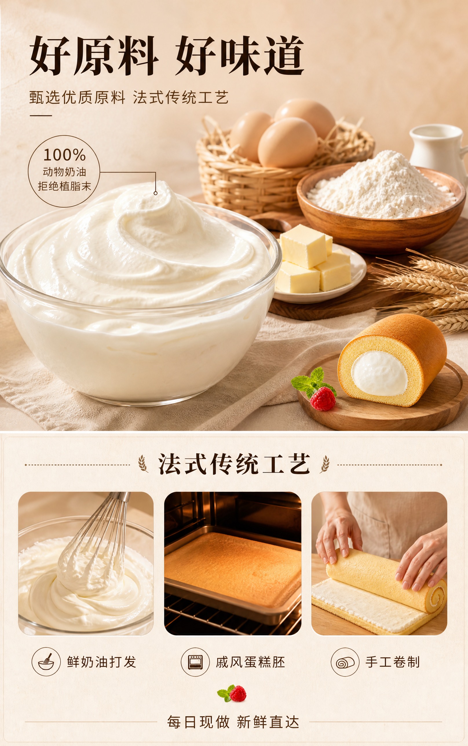[商品] 使用【图1】切半法式香缇瑞士卷的奶油夹心作为原料展示… - 图片创意预览