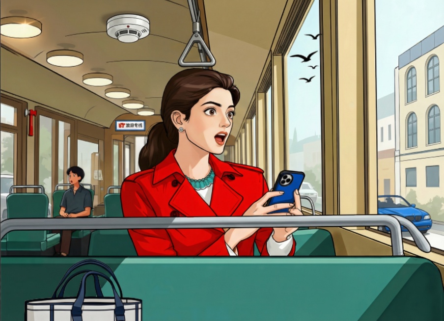 在车顶加一各烟雾报警器，同时保持画面其他内容、色彩和角度不变。预览效果