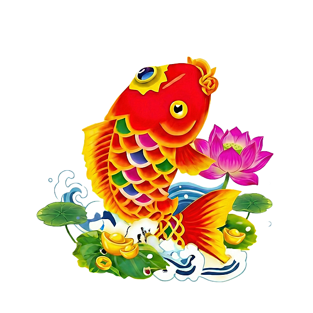 荷花可以洋红一点，元宝变清晰一点，其他保持不变