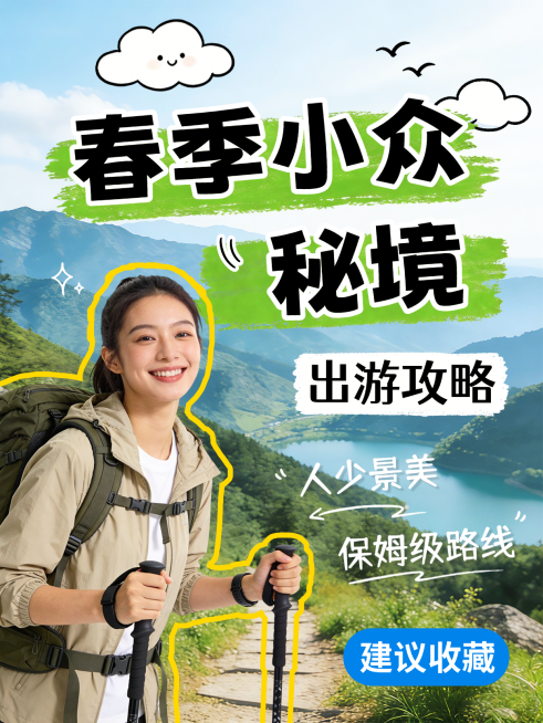 春季小众秘境出游攻略小红书封面预览效果