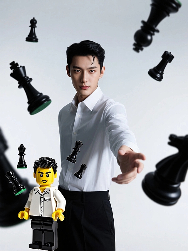 白衫男子变身乐高小人儿装扮是什么感觉？！