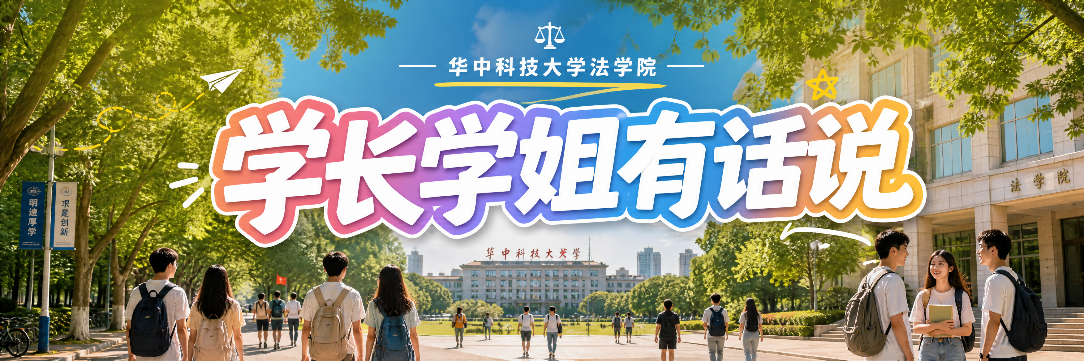 微信公众号封面横幅图，校园青春风格。画面中央是醒目的大字标题"… - 图片创意预览