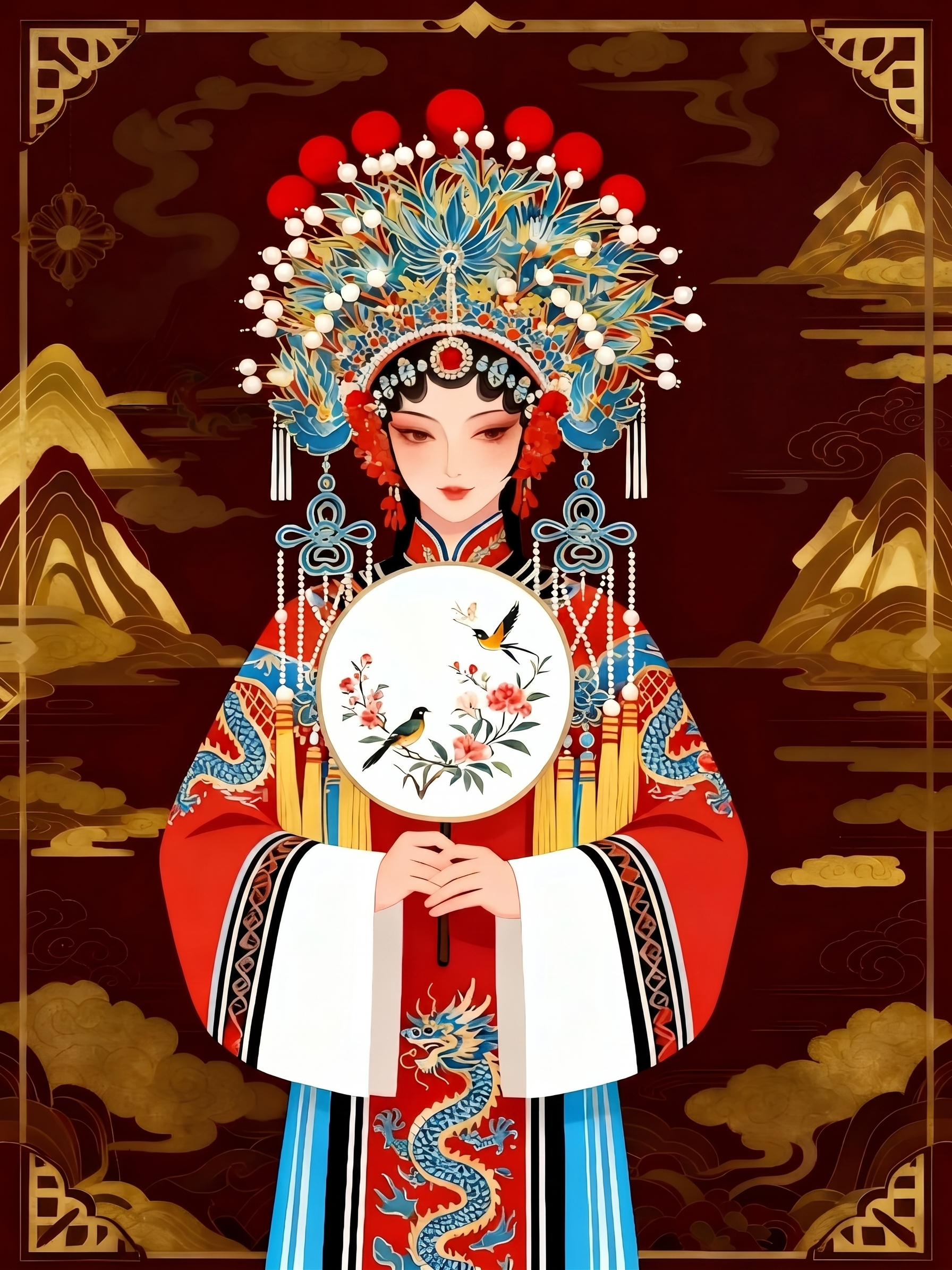 去除图片左上角的AI生成水印，将人物脑袋右侧的图案修改为和周围… - 图片创意预览