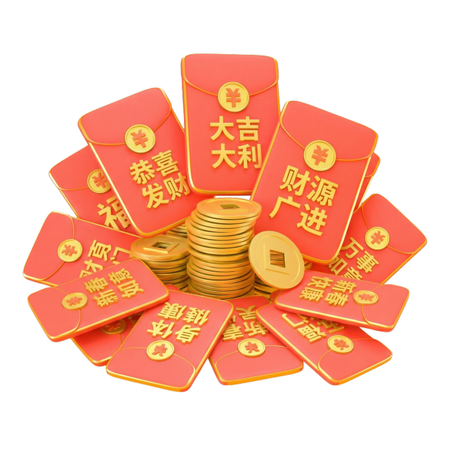 增加更多的红包，每个红包上面都是祝福语预览效果