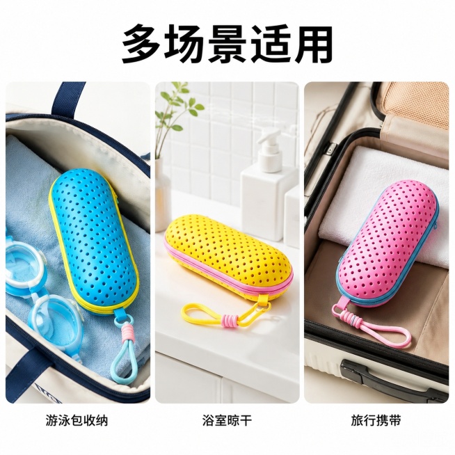 使用电商主图技能生成5张比例1:1的电商主图，适配平台为1688，商品为「图片1」，商品卖点为双面排水孔透气速干 疏于沥水通风防潮不发霉，预览效果