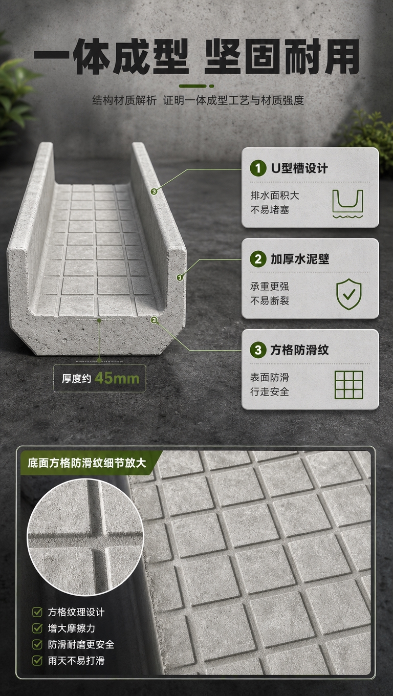 [商品] 使用【图1】水泥菜沟板（U型排水沟盖板）；保留U型槽… - 图片创意预览