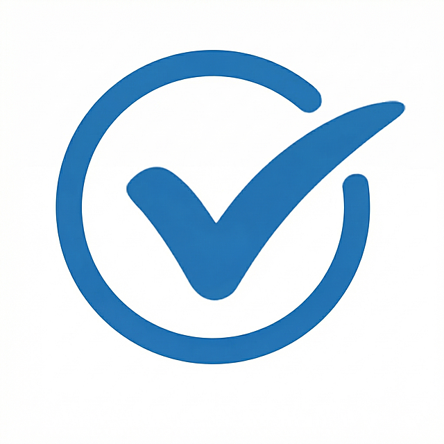 将图片中的黑色对勾和圆圈变成蓝色，保留白色背景和原图案形状