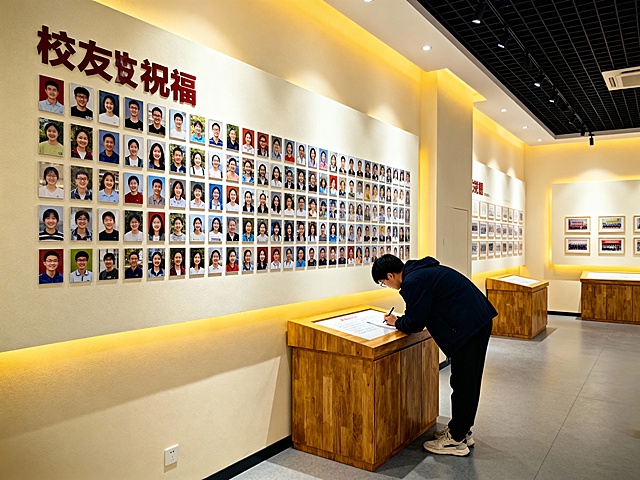 实文化一小校史展厅
序厅：时光之门・精神序章​
核心视觉​
主形象墙，镌刻校训 “崇德笃学 砺行致远”，下方嵌入地面投影时间轴，流动呈现建校以来关键年份。中央设置全息投影装置，循环播放由师生共同拍摄的校史短片《薪火》，搭配校歌旋律营造沉浸式氛围。
​
前言、​互动节点

第一展区：拓荒岁月・弦歌不辍（19XX-19XX）​
板块主题 从初创到奠基，在艰辛中扎根生长​
​互动设计 触摸查询屏内置 “校史时间轴”，点击年份可查看对应时期的历史照片、新闻报道与口述回忆。​

第二展区：成长蜕变・薪火相传（19XX-20XX）​
板块主题  从规范到优质，在改革中蓬勃发展​
1. 校园变迁​
2. 名师风采​​
3. 教育革新​

第三展区：桃李芬芳・弦歌永续（20XX - 至今）​
板块主题  从优秀到卓越，在创新中书写华章​
1. 教学硕果​​​，荣誉展示
2. 校友星光​​
3. 文化浸润​
互动设计  设置 “时光信箱”，参观者可写下对未来的期许投入信箱

第四展区：筑梦未来・再创辉煌​
板块主题  从现在到未来，在传承中迈向新篇​
1. 发展蓝图​​
2. 精神接力​
​
尾厅：岁月回响・心语留痕​
核心设计
墙面展示 “校友祝福” 照片集，中央设置留言台，提供纸笔供参观者留言。​

结语

风格以现代风格为主，帮我出10张图