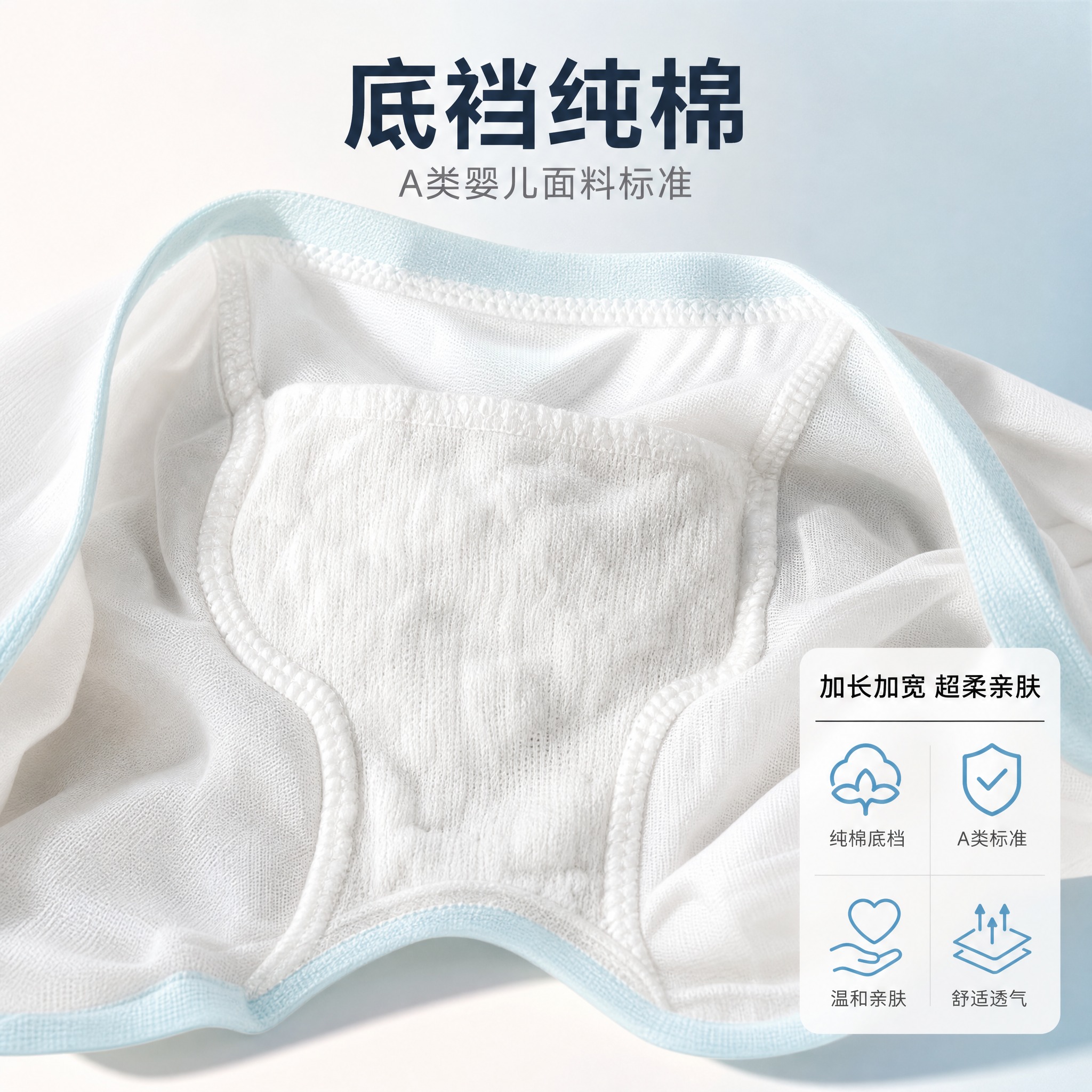 [主图-3] 材质细节与安全品质图：用微距特写证明底裆纯棉、A… - 图片创意预览