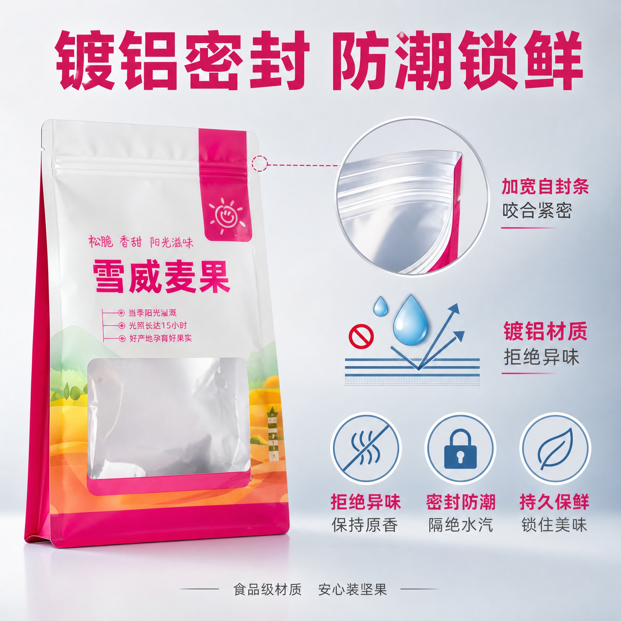 [主图-2] 主题：密封防潮性能展示，突出镀铝材质拒绝异味的核… - 图片创意预览