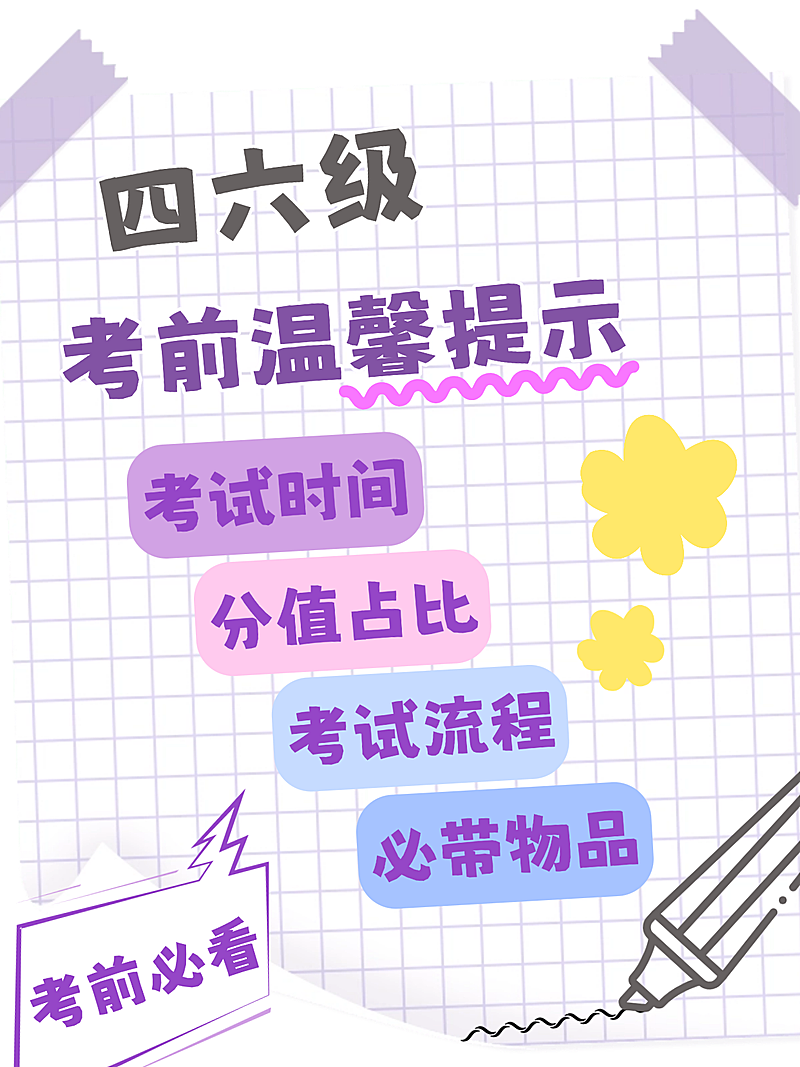 大学四六级学习指南攻略小贴士小红书封面