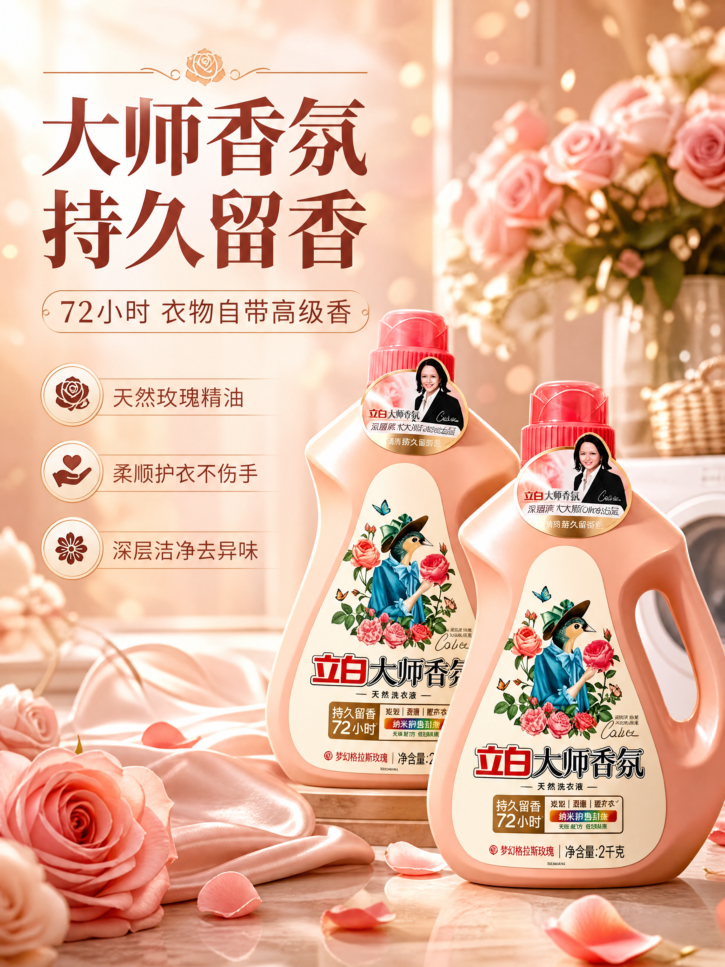 [商品] 使用【图1】立白大师香氛洗衣液2kg瓶装；保留瓶身粉… - 图片创意预览