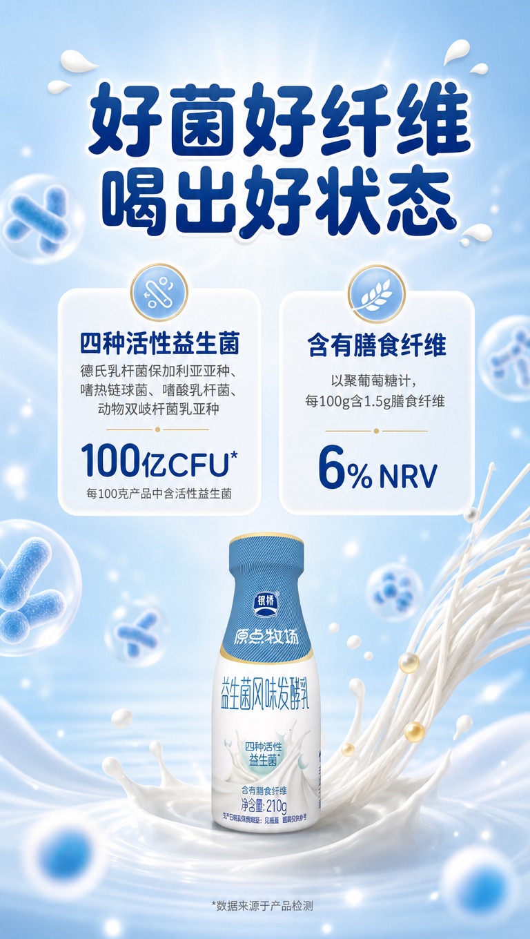 [商品] 使用【图1】银桥原点牧场益生菌风味发酵乳PET瓶；保… - 图片创意预览