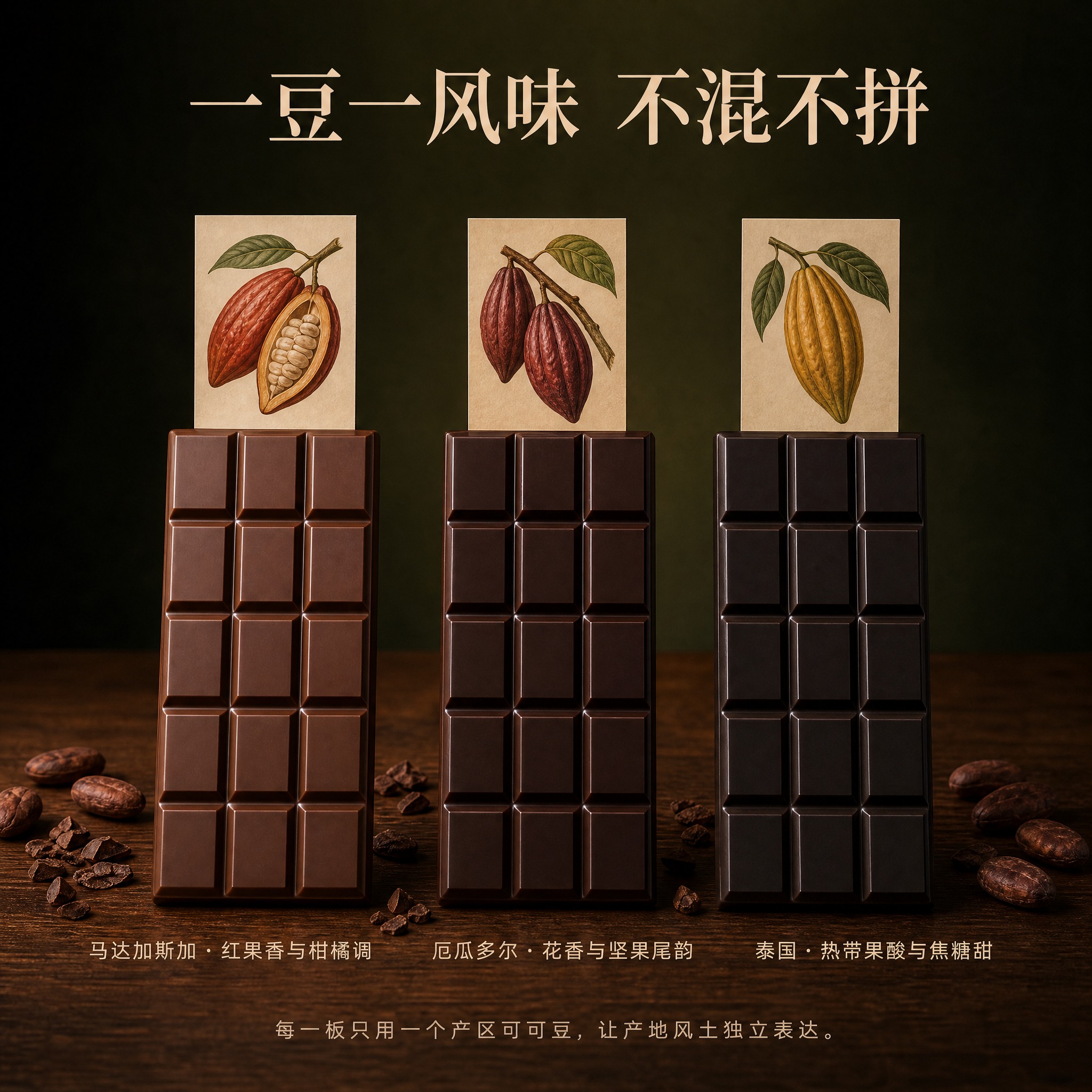 淘宝电商精品黑巧克力主图，1:1正方形，编辑杂志风，干净高级，… - 图片创意预览