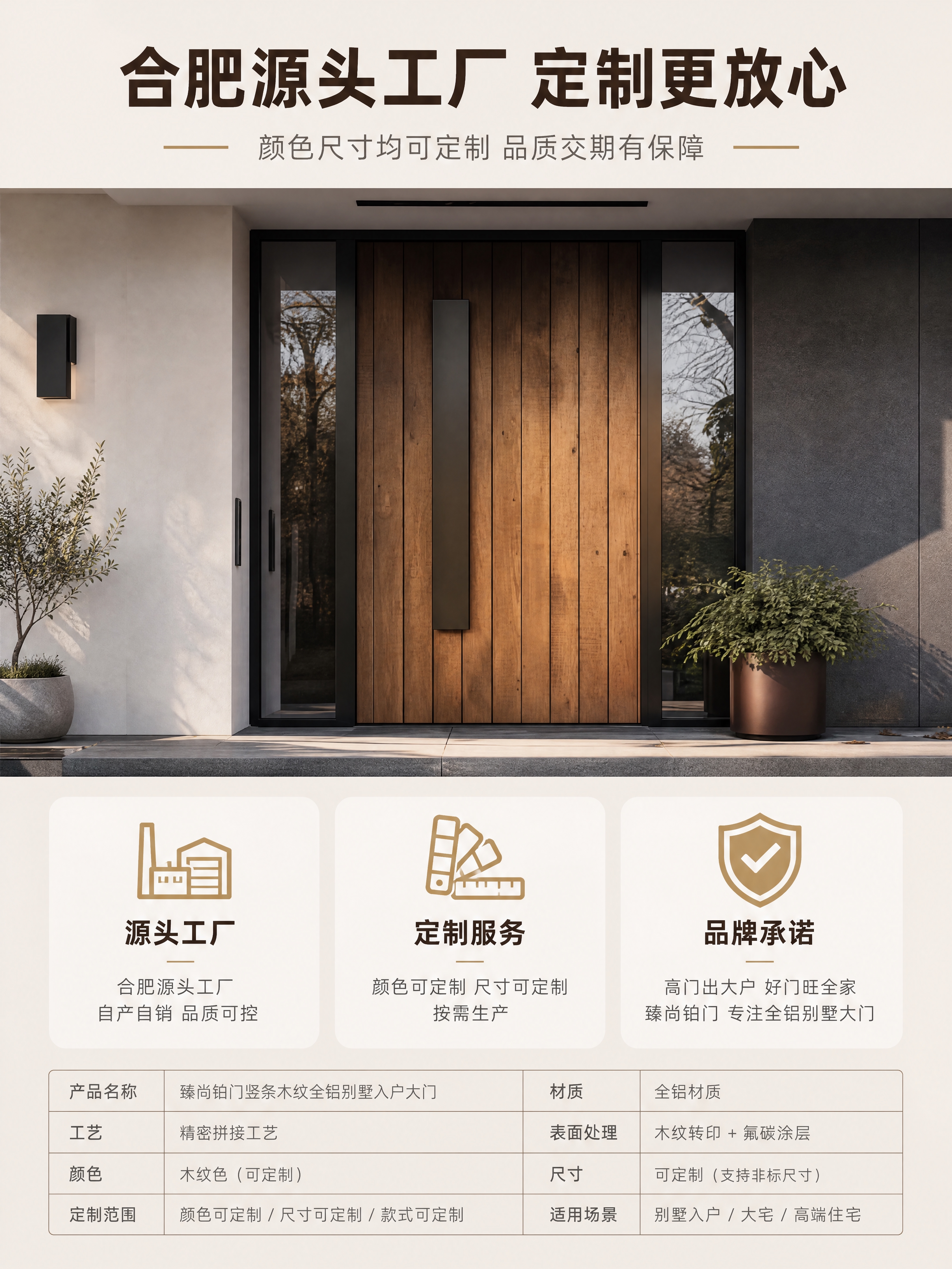 [商品] 使用【图1】臻尚铂门竖条木纹全铝别墅入户大门；保留完… - 图片创意预览