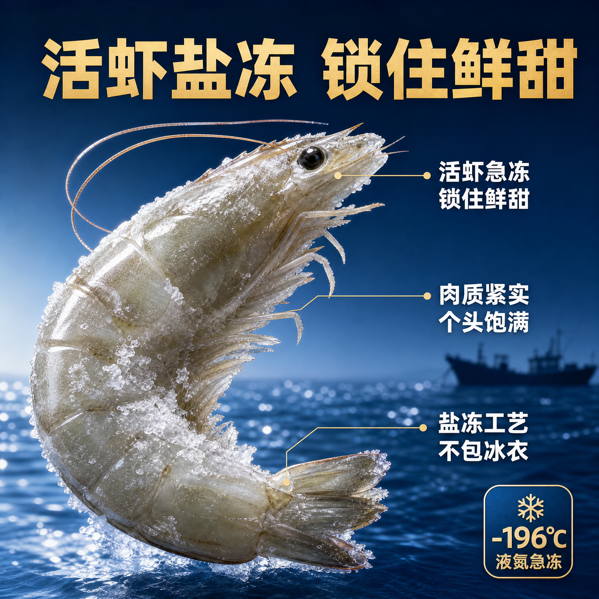 [主图-2] 王牌大虾活虾盐冻礼盒装 核心亮点溯源 活虾盐冻锁… - 图片创意预览