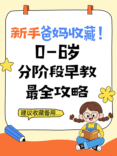 儿童早教启蒙干货知识分享卡通风小红书封面