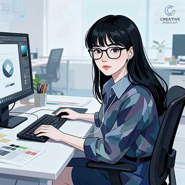 衣服颜色太多了换成冷调的，整体要正面不要侧面，形象偏商业化海报一点，皮肤更白皙一些