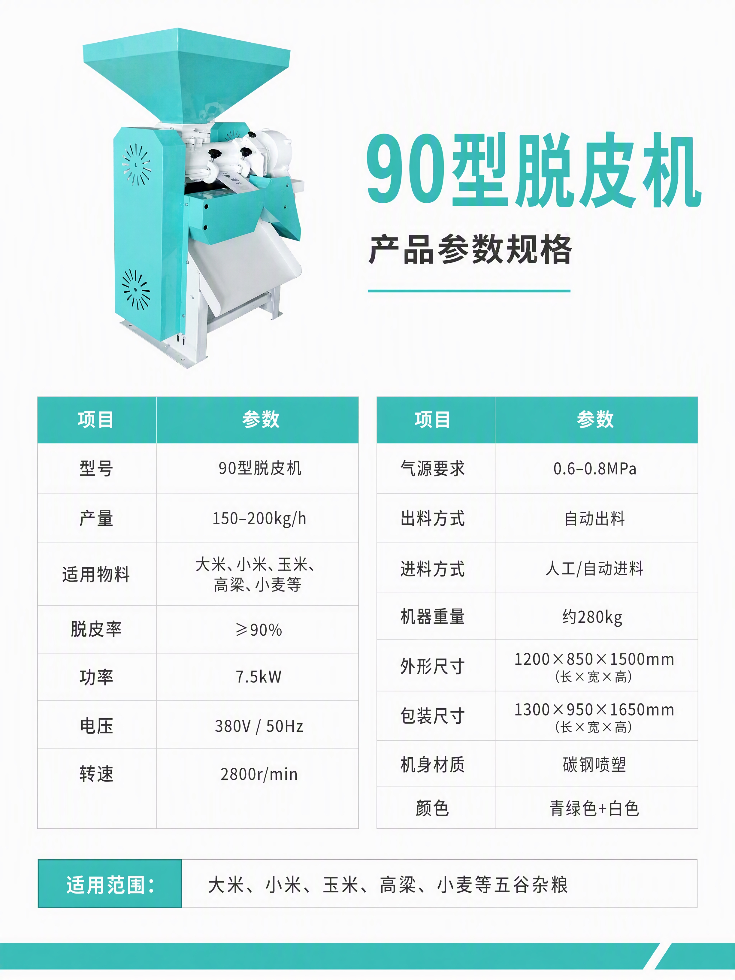 [第5张] 详情页产品参数信息-90脱皮机规格参数表（收尾页）… - 图片创意预览