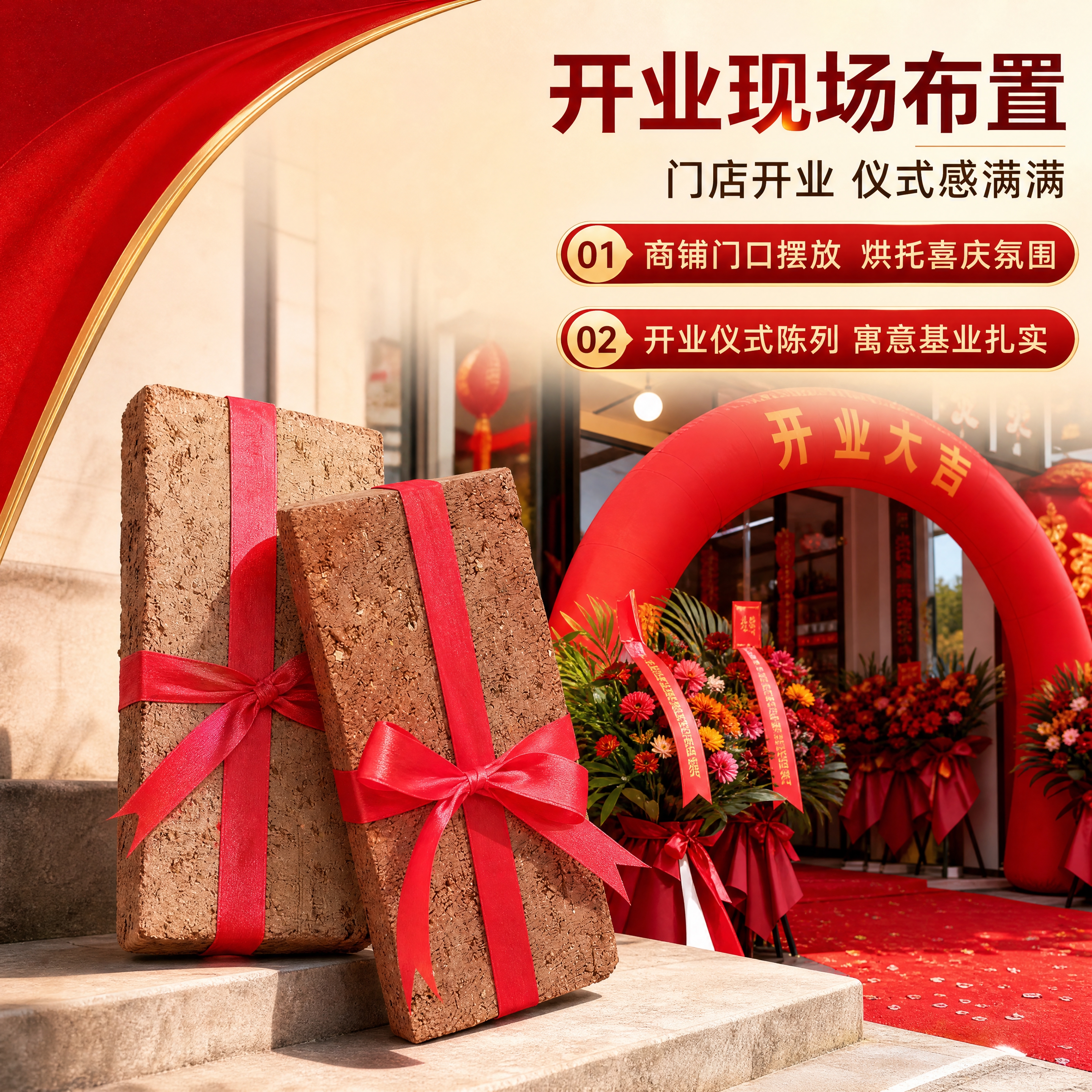 [商品] 使用【图4】两块红砖捆红绳摆件；保留每块红砖的长方体… - 图片创意预览