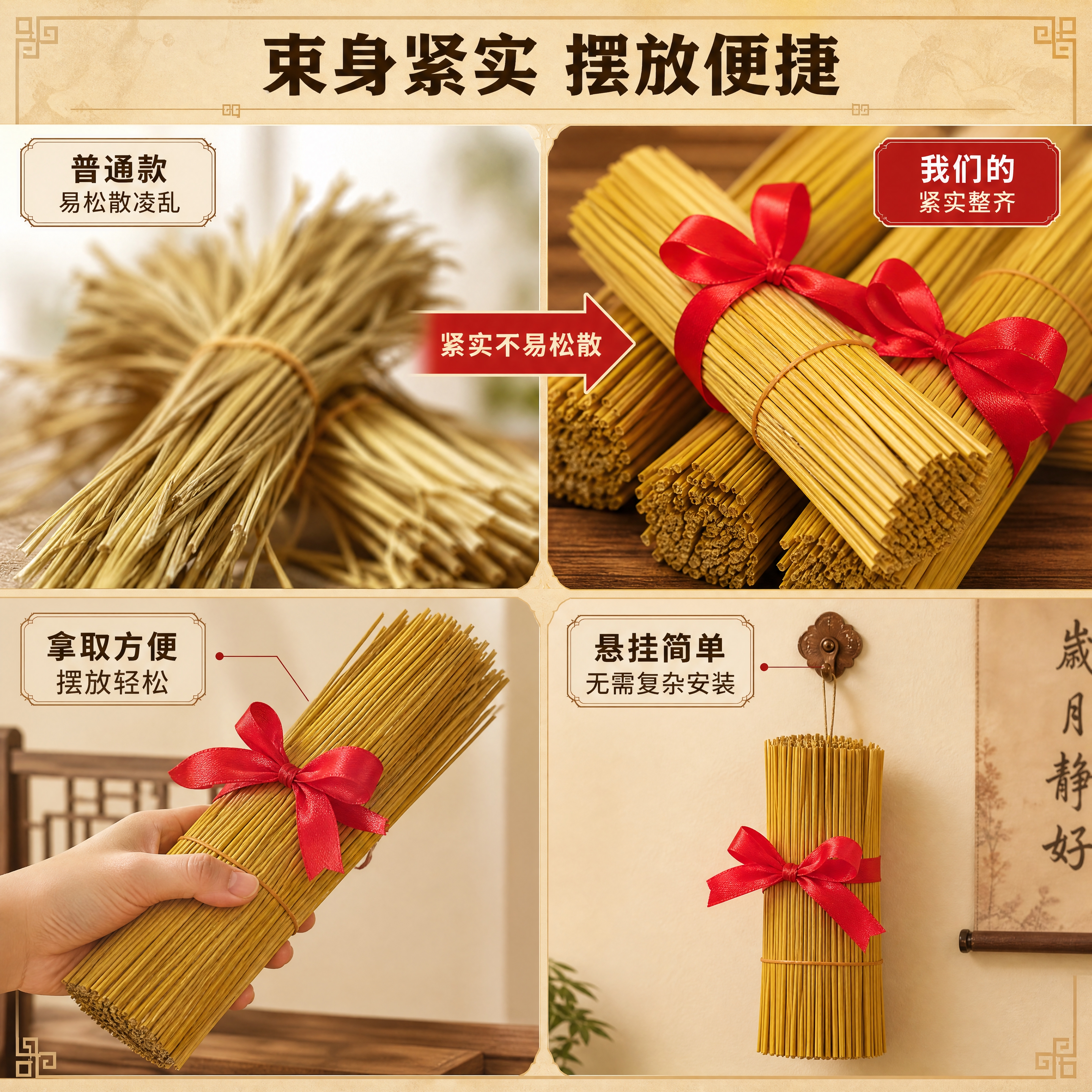 [商品] 使用【图3】【图5】去尾稻草捆红绳装饰束；保留稻草秸… - 图片创意预览