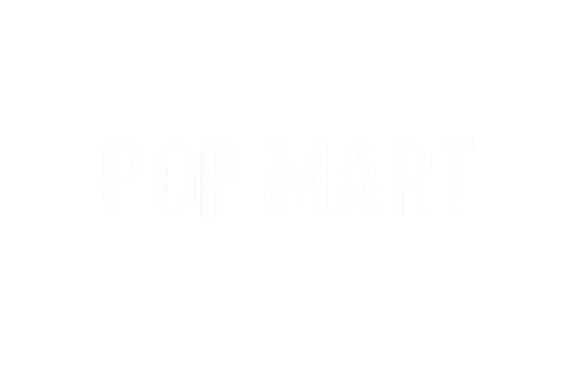 参考原图风格，生成白色的POP MART LOGO，透明PNG格式，文字为白色，去掉红色背景