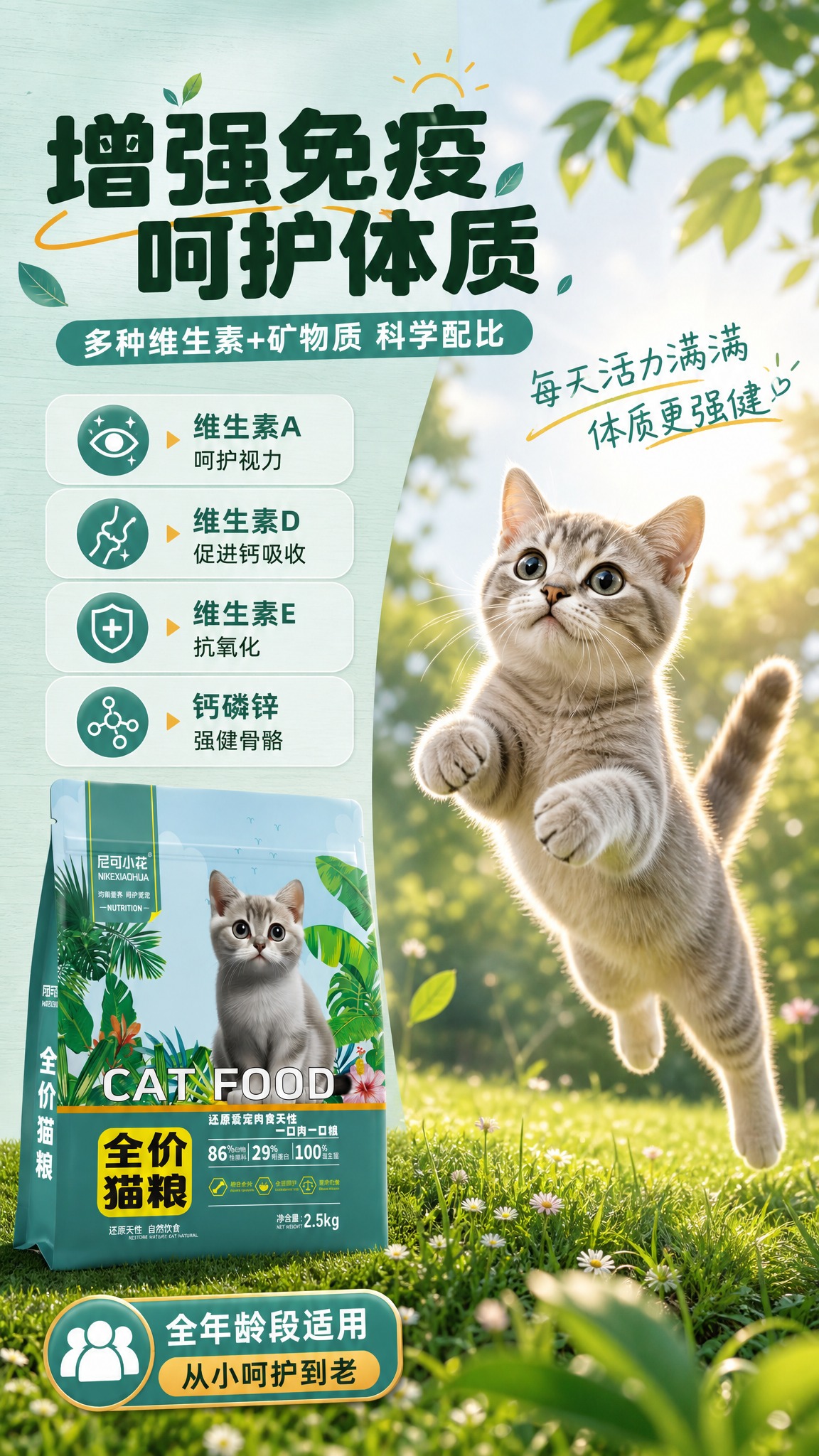 [商品] 使用【图1】尼可小花全价猫粮袋装产品；保留包装袋所有… - 图片创意预览