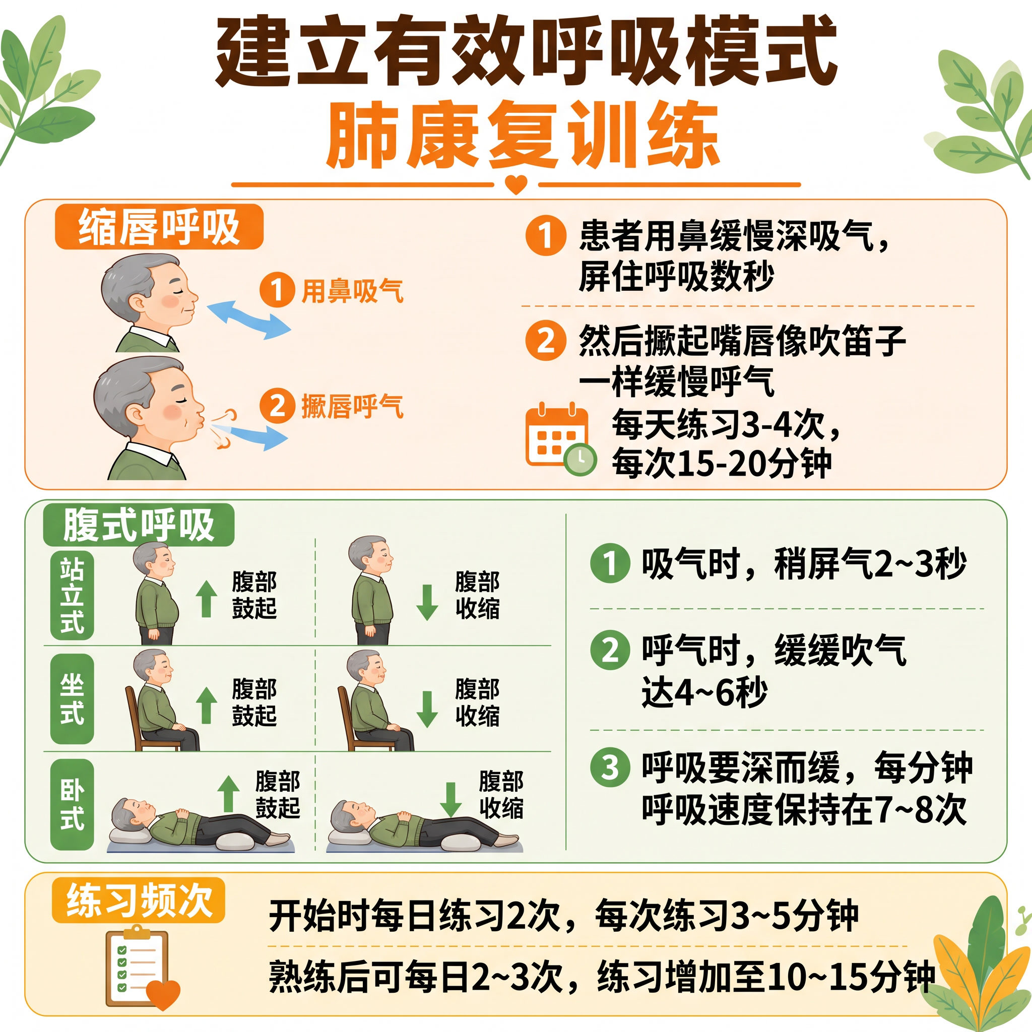 参考图风格，重新生成肺康复训练海报，竖版9:16，温暖医疗插画… - 图片创意预览
