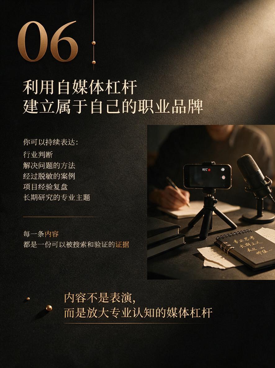 小红书图文第6页，尺寸1080×1440，深黑暖金商业杂志风，… - 图片创意预览