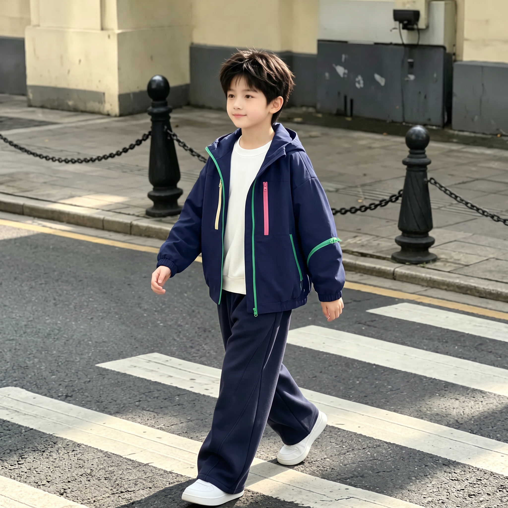用图1的衣服裤子组成的套装替换图的2的人物的身上穿的衣服裤子，… - 图片创意预览
