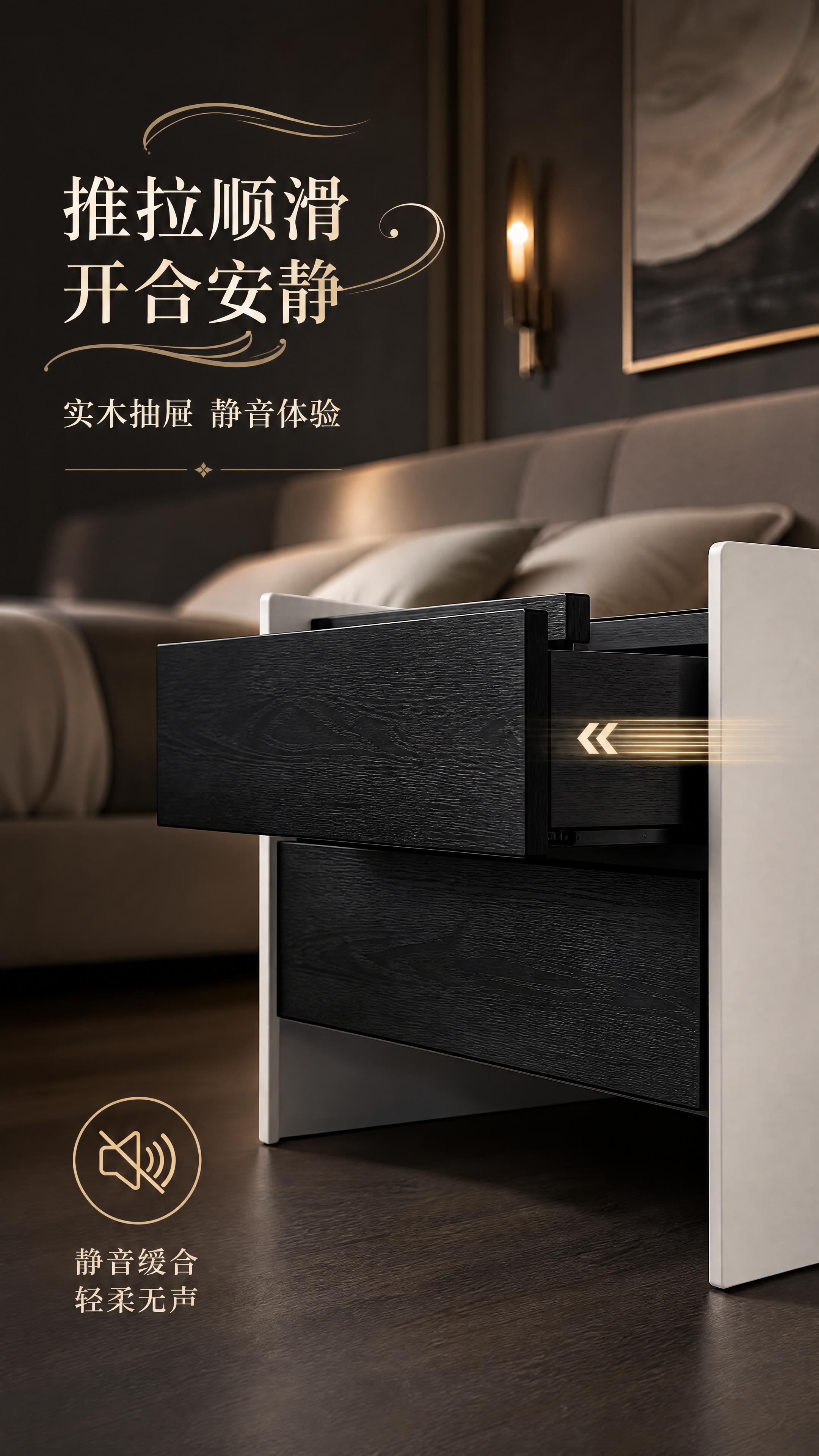 [第4张] 详情页卖点3-抽屉推拉顺滑开合安静。本张使用【图1… - 图片创意预览