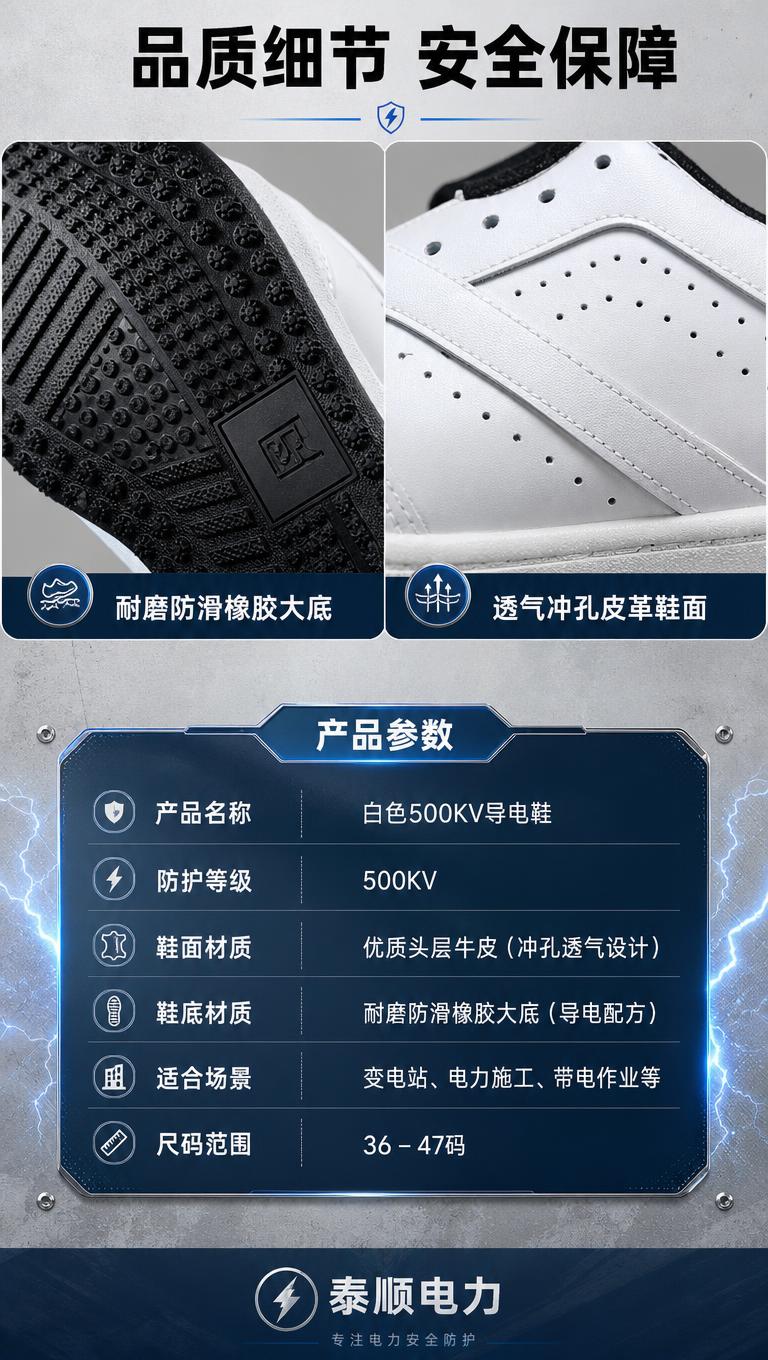 [商品] 使用【图1】白色500KV导电鞋；商品处理：保留鞋型… - 图片创意预览
