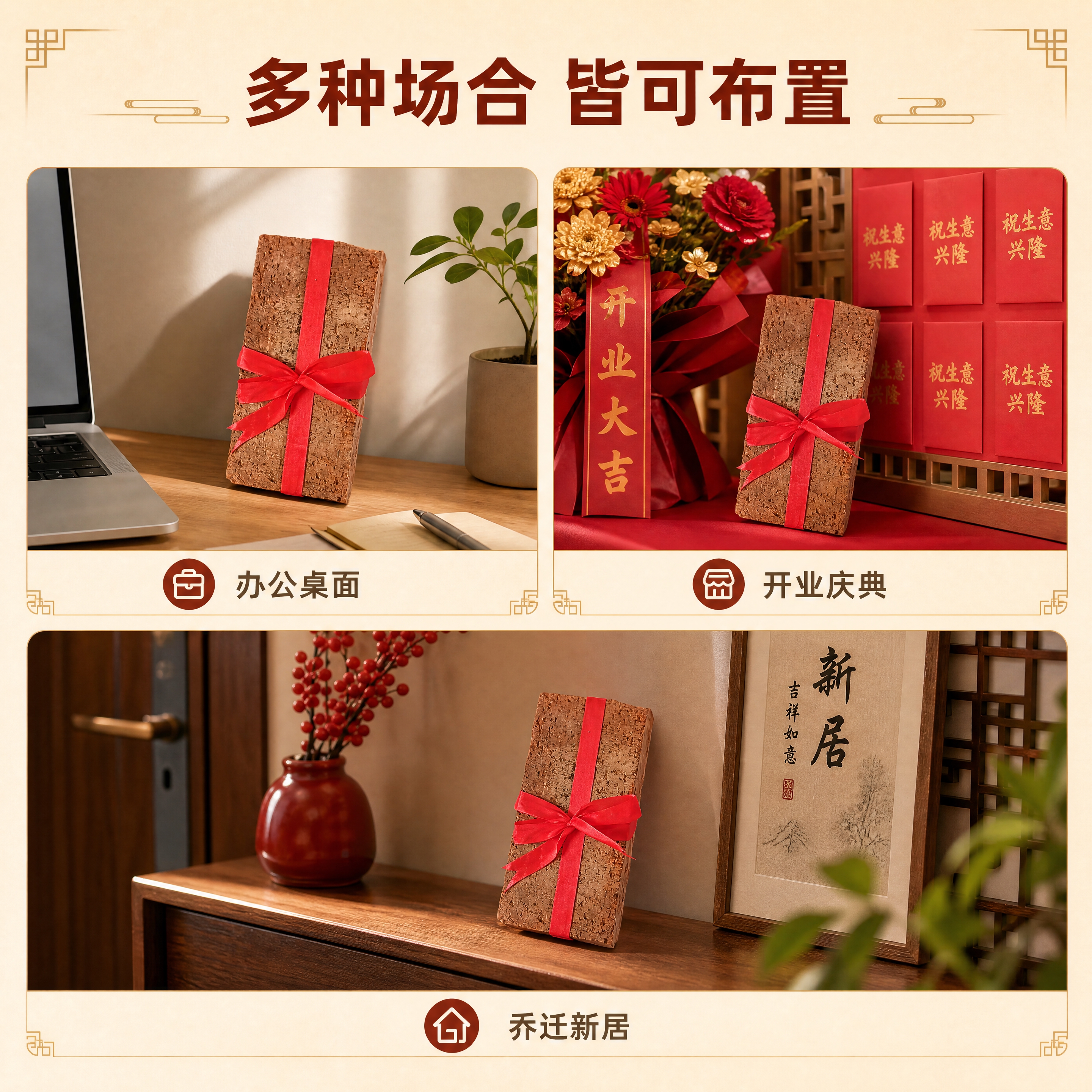 [商品] 使用【图1】【图4】红砖捆红绳装饰摆件；保留红砖外形… - 图片创意预览