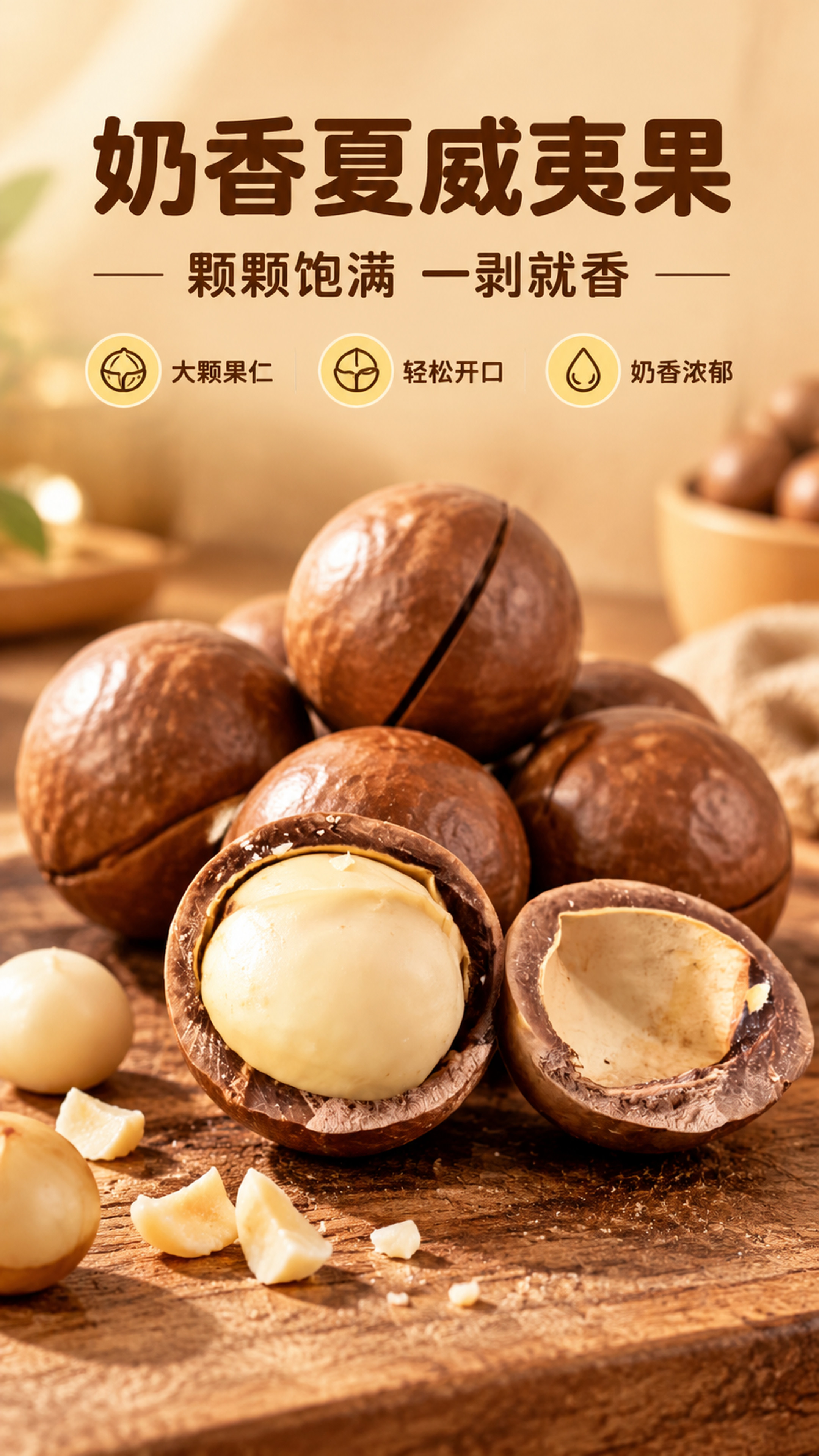 [商品] 使用【图1】夏威夷果；保留带壳开口结构、棕褐色硬壳、… - 图片创意预览