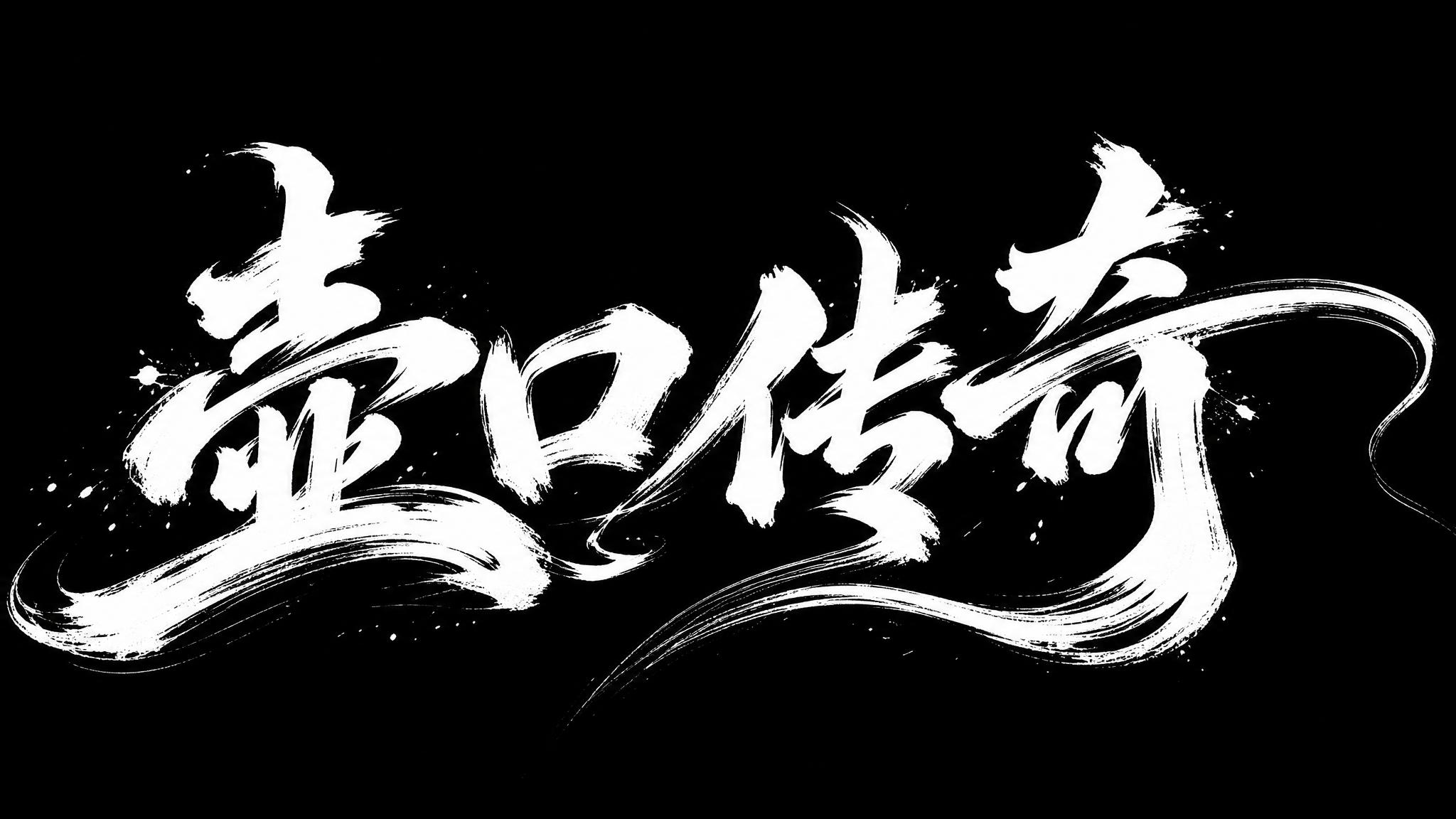 书法字设计，内容为"壶口传奇"，字体狂野豪迈奔放，笔画飘逸国潮… - 图片创意预览