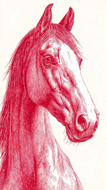 A well-built adult horse, with a clearly defined head, erect ears, bright and lively eyes, a long an预览效果