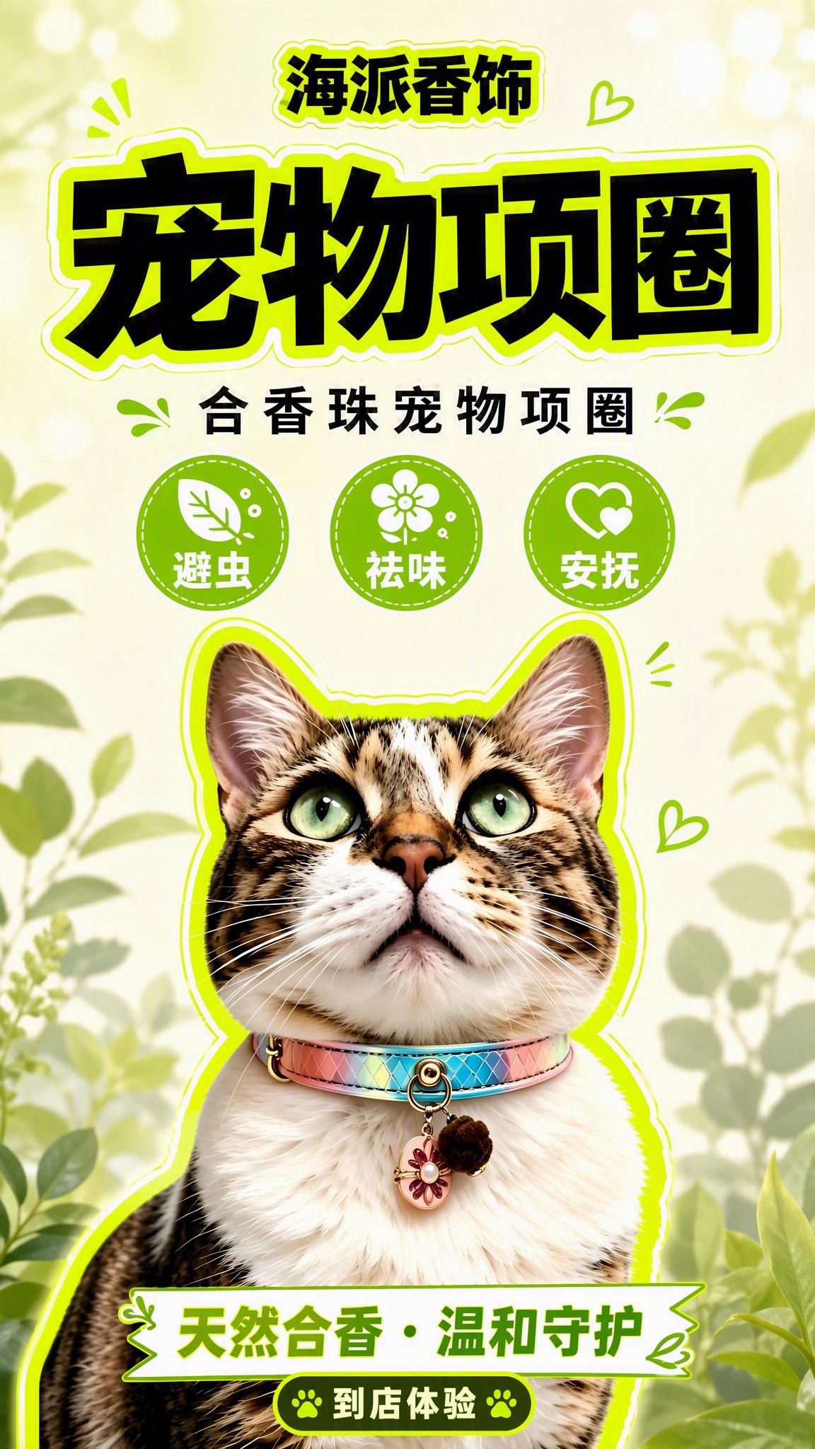 线下门店竖版展示海报，9:16比例，潮流荧光绿撞色风格，可爱治… - 图片创意预览