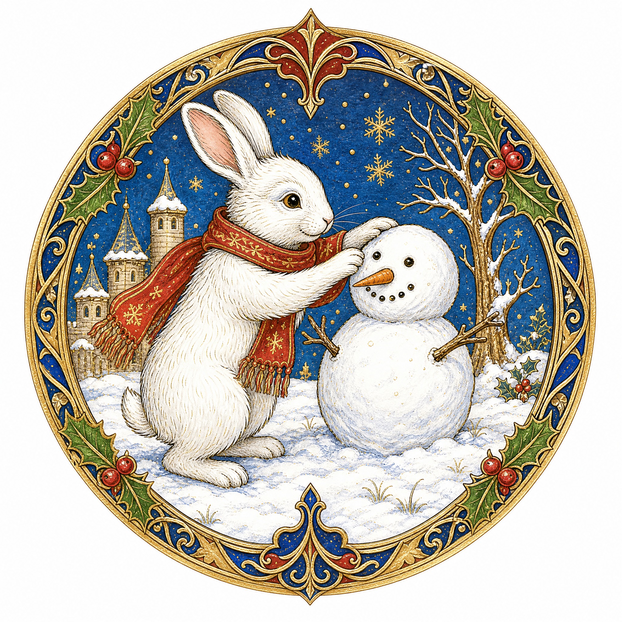 Christmas sticker, medieval ill… - 图片创意预览