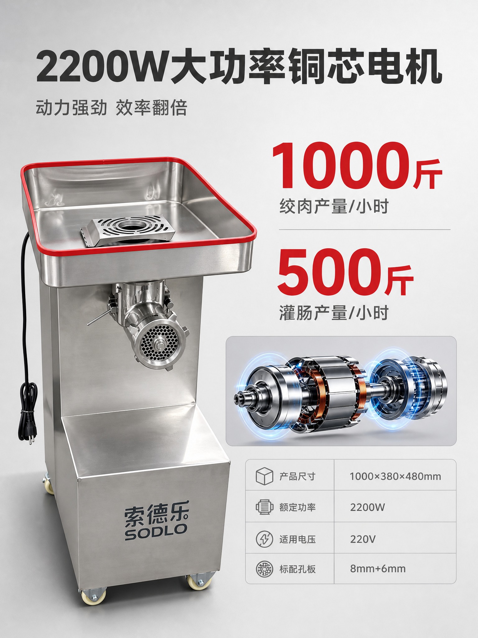 [商品] 使用用户上传的索德乐商用立式绞肉灌肠一体机产品图；保… - 图片创意预览