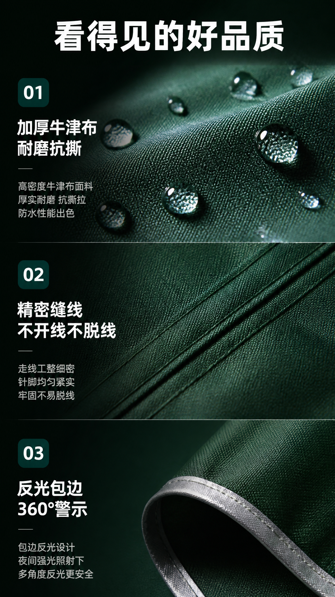 [商品] 使用【图1】墨绿色雨衣面料局部；保留面料纹理、缝线、… - 图片创意预览