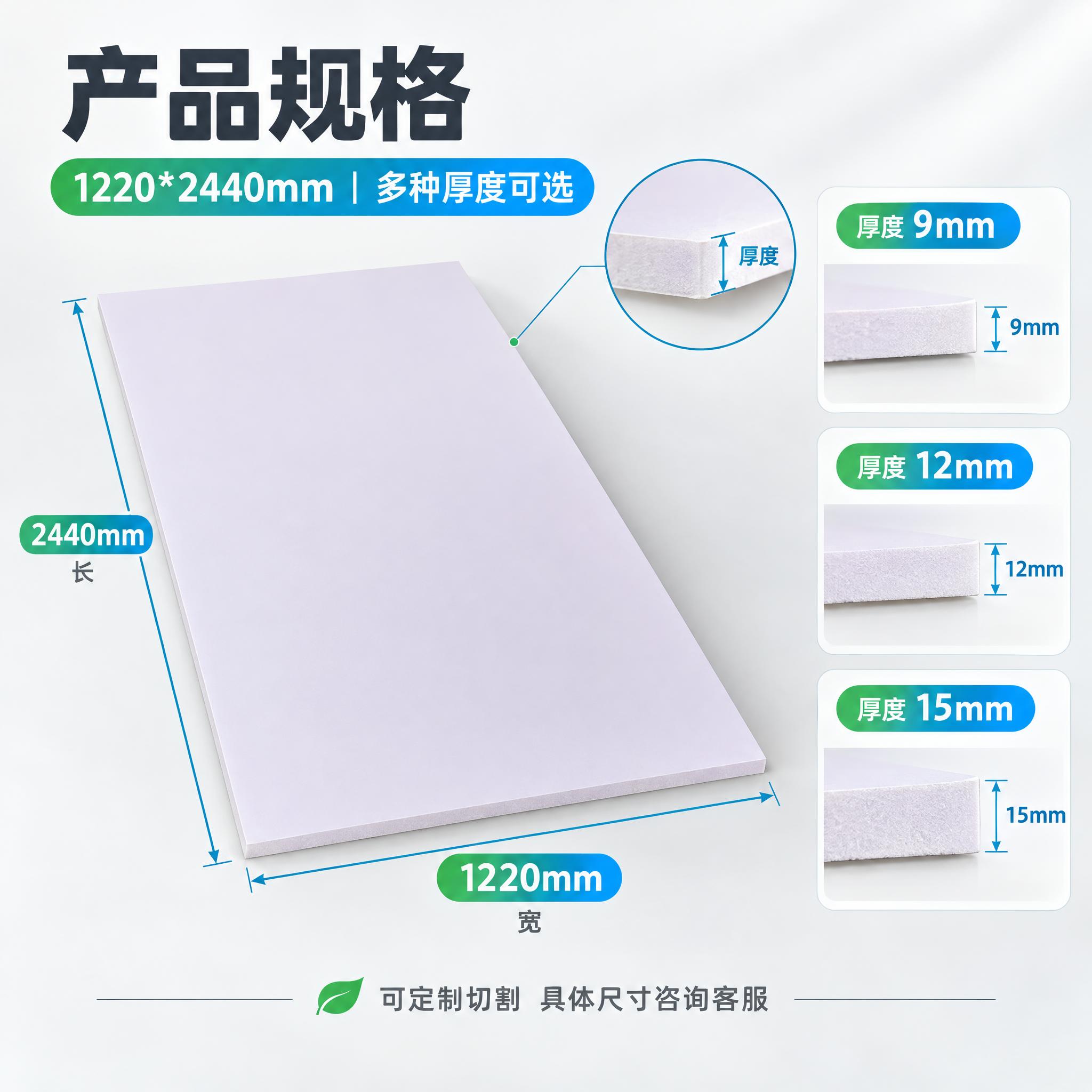 [主图-4] 产品规格图，标注长宽尺寸与三种厚度，方便用户选型… - 图片创意预览