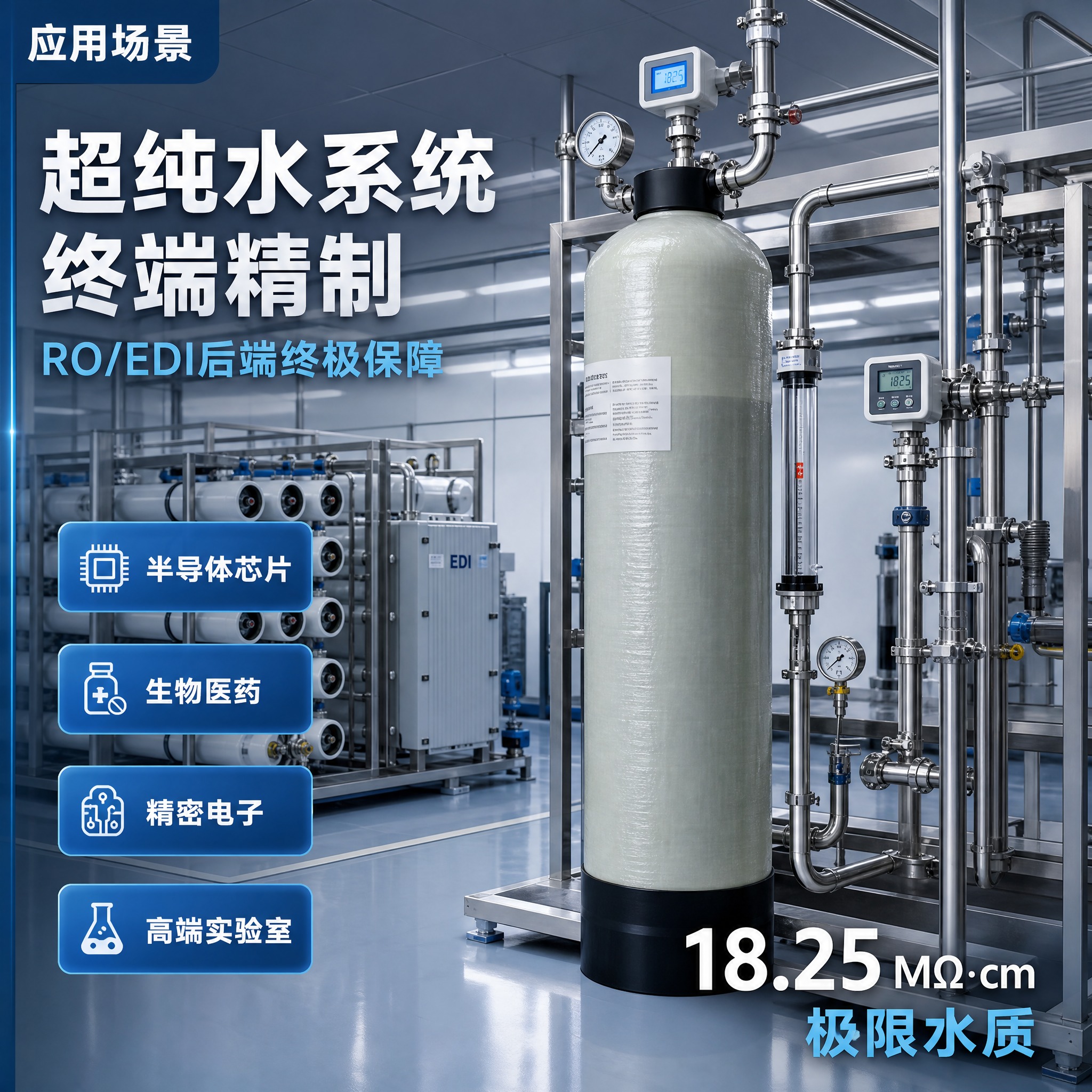 [主图3-应用场景] 抛光树脂罐 超纯水制备车间应用场景图 淘… - 图片创意预览