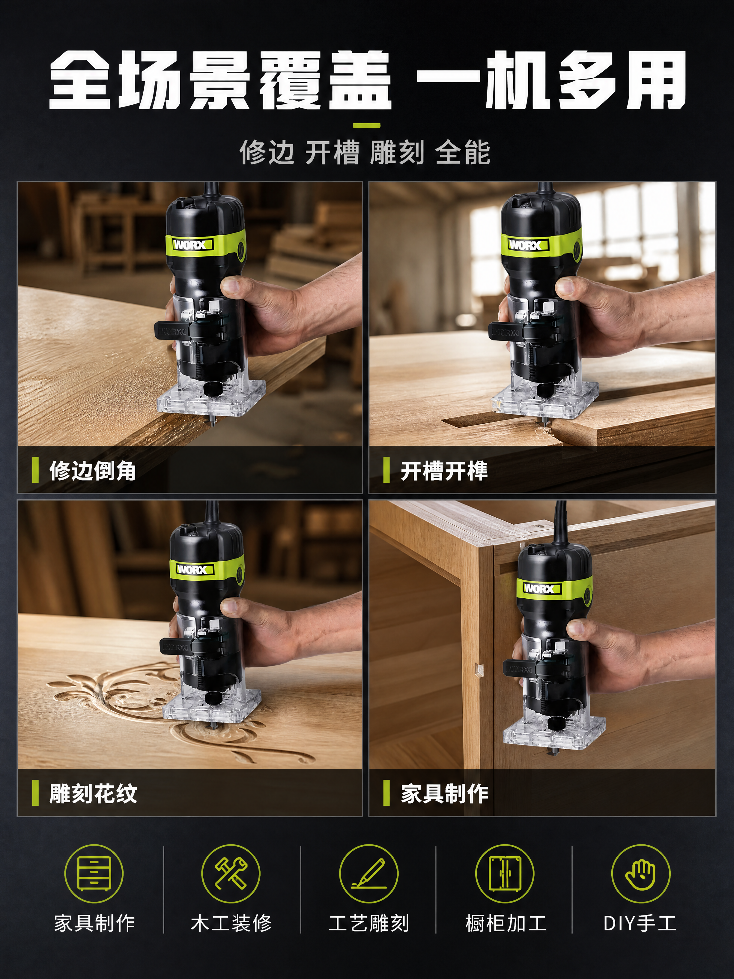 [商品] 使用【图1】威克士WU619修边机；保留全部外观结构… - 图片创意预览