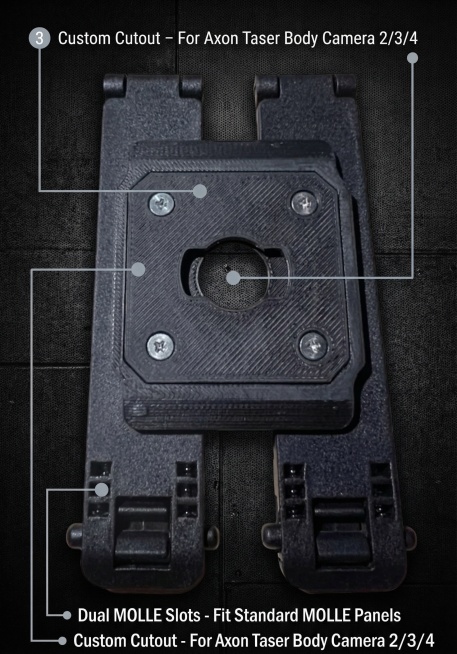 Core features highlight image for the new Double MOLLE Camera Mount. Match the product shape from re预览效果