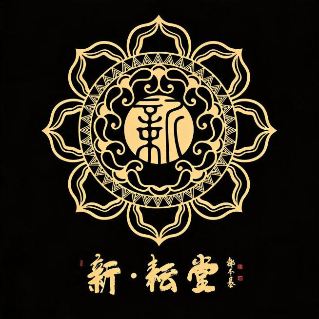 将这张logo图案优化为更标准清晰的矢量图，保留所有原有内容、黑金配色和文字信息，优化线条使其更加平滑干净预览效果